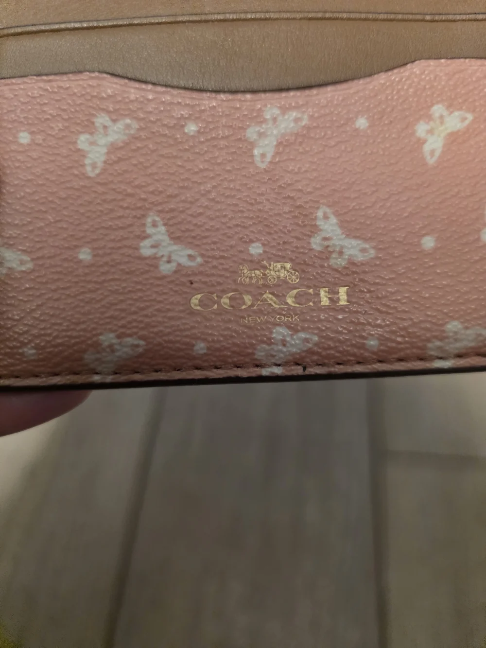 Coach Pink Butterfly Card Case